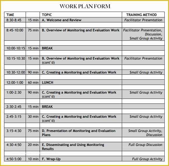 Work Plan Template Free Of 18 Sample Work Plan Templates to Download