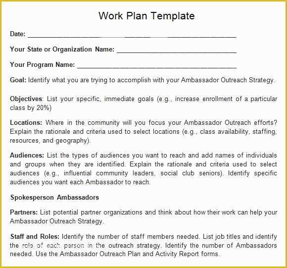 Work Plan Template Free Of 18 Sample Work Plan Templates to Download