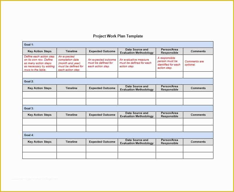 Work Plan Template Free Of Work Plan 40 Great Templates & Samples Excel Word