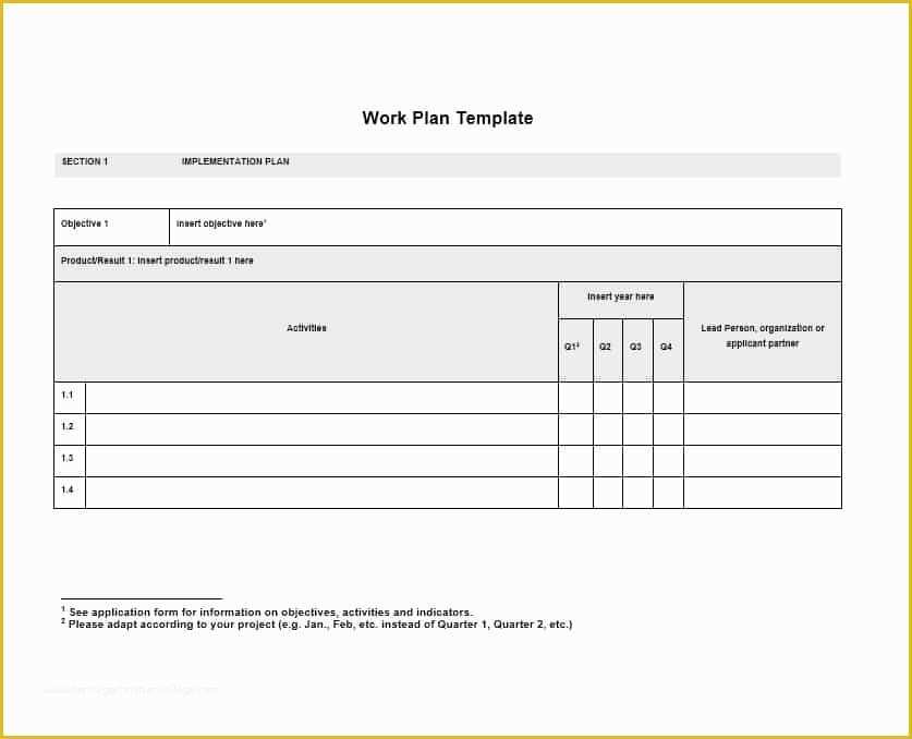 Work Plan Template Free Of Work Plan 40 Great Templates &amp; Samples Excel Word