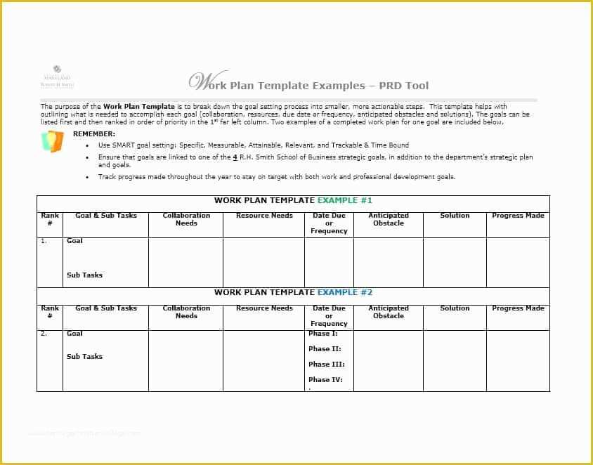 Work Plan Template Free Of Work Plan 40 Great Templates & Samples Excel Word