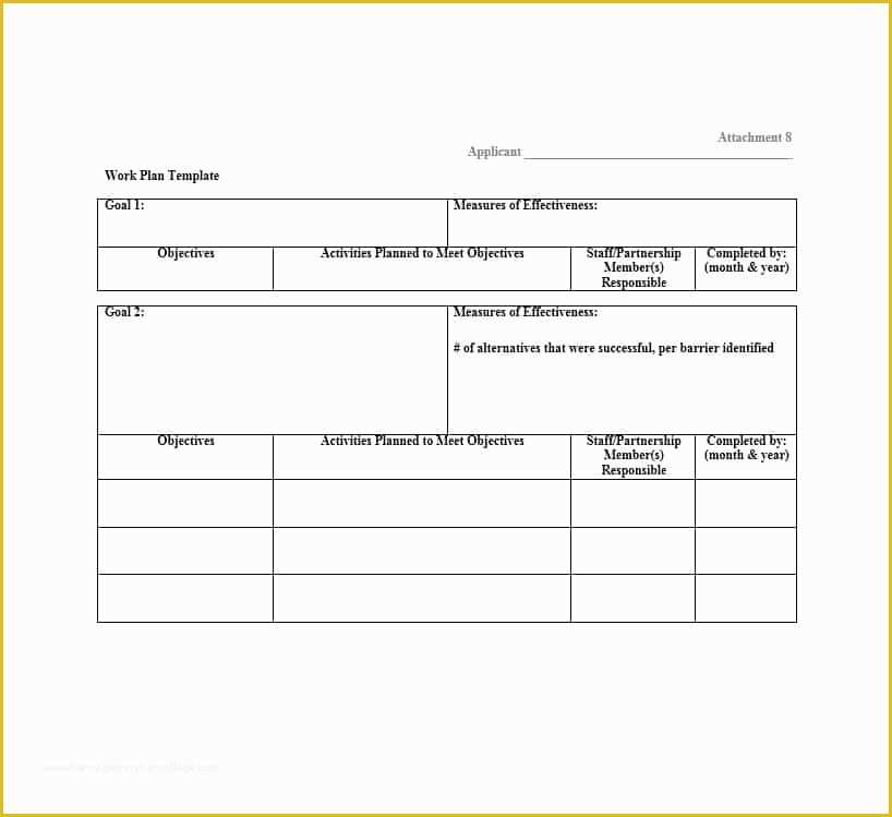 Work Plan Template Free Of Work Plan 40 Great Templates & Samples Excel Word