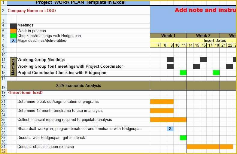 Work Plan Template Free Of Work Plan Template Excel