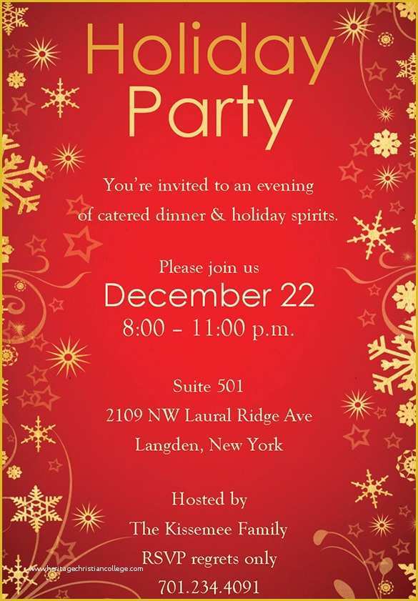Xmas Invitation Templates Free Of Holiday Invitation Template – 17 Psd Vector Eps Ai Pdf