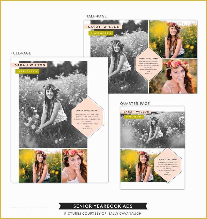 Yearbook Ad Templates Free Of Instant Download Senior Yearbook Ads Boho Style