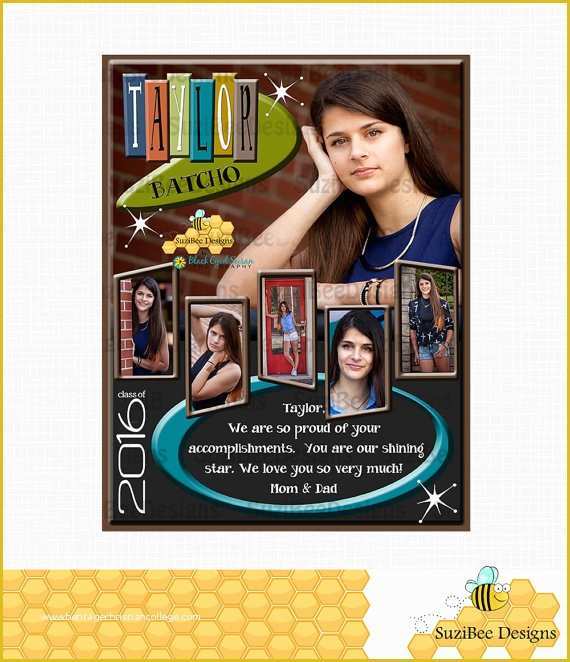 Yearbook Ad Templates Free Of Retro Yearbook Ad Template for High School Senior Middle