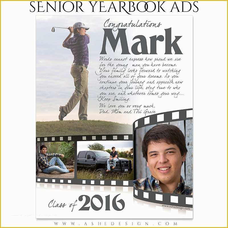 Yearbook Ad Templates Free Of Senior Yearbook Ads Shop Templates Film Strip High
