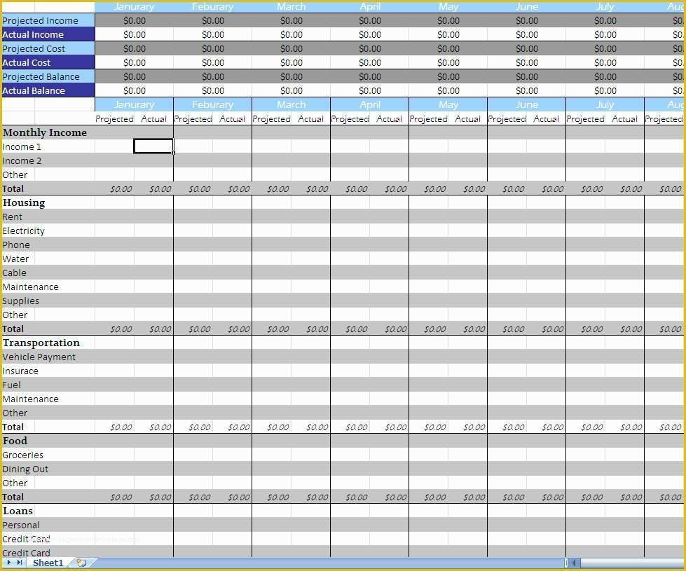 Yearly Budget Template Excel Free Of Biweekly Bud Excel Template