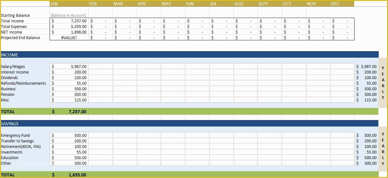 Yearly Budget Template Excel Free Of Free Bud Templates In Excel for Any Use