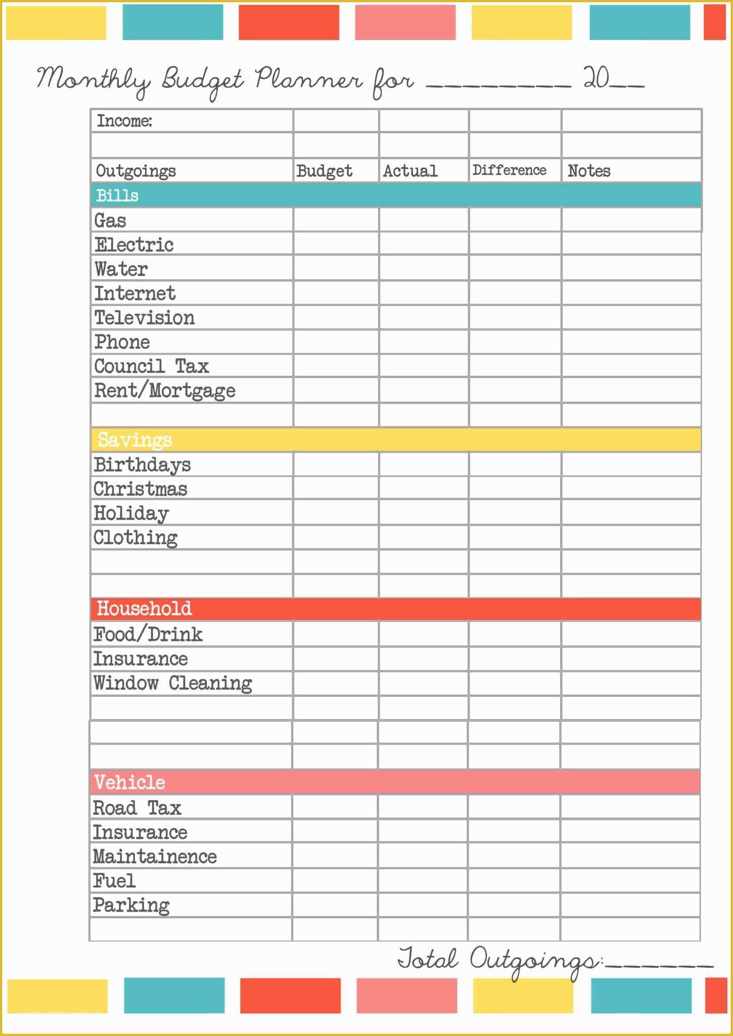 Yearly Budget Template Excel Free Of Free Bud Worksheets Excel and Free Bud Template