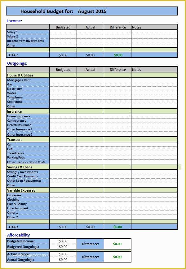 Yearly Budget Template Excel Free Of Household Bud Template 8 Download Free Documents In