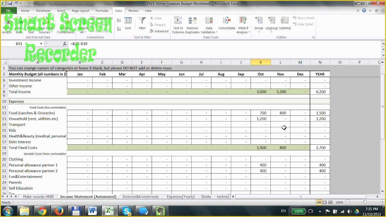 Yearly Budget Template Excel Free Of How to Use Free Household Bud Spreadsheet In Excel