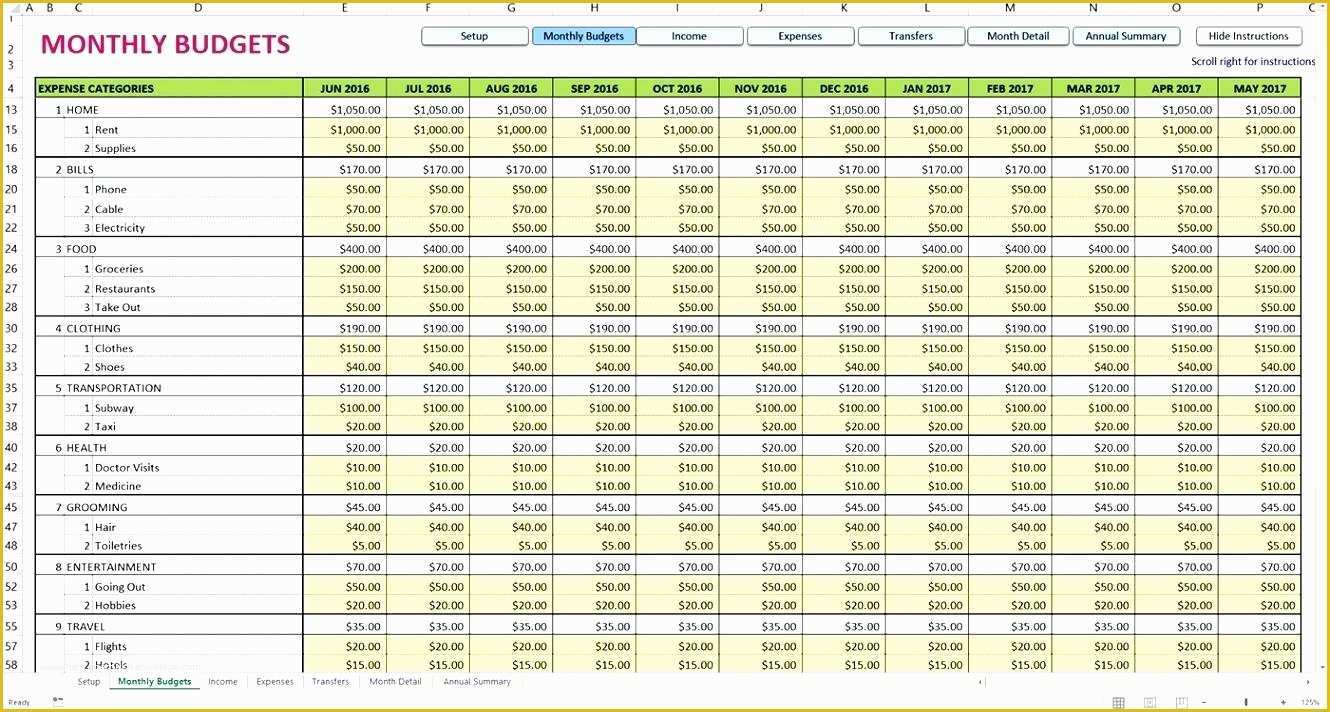 Yearly Budget Template Excel Free Of Template Yearly Bud Template