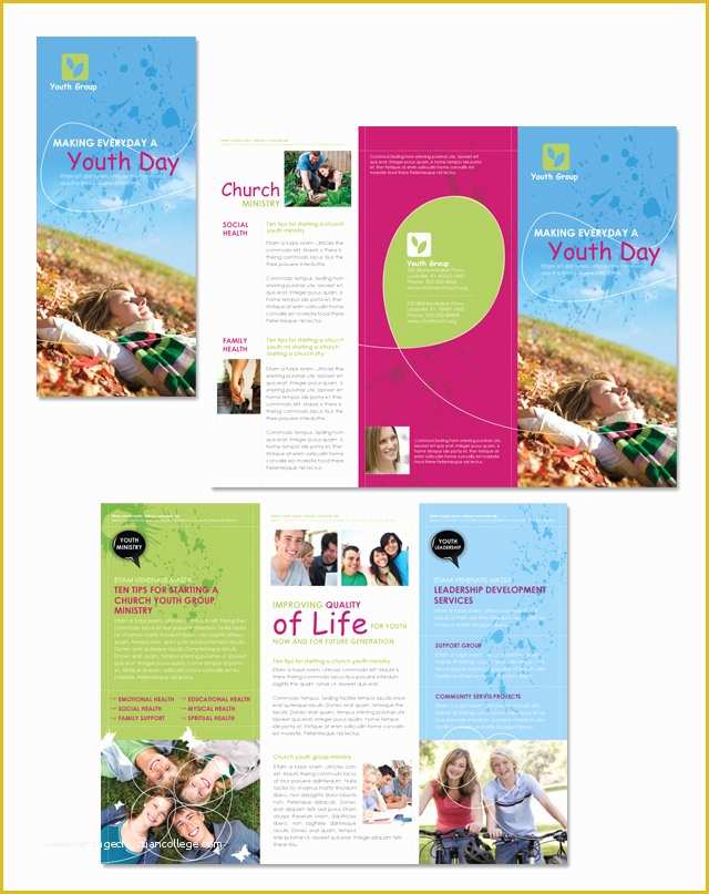 Youth Brochure Template Free Of Church Ministry &amp; Youth Group Tri Fold Brochure Template