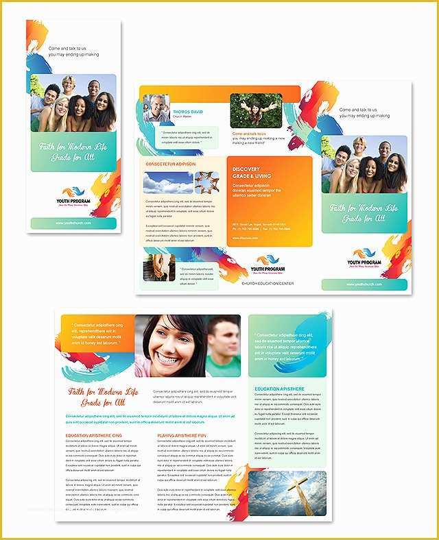 Youth Brochure Template Free Of Church Youth Ministry Tri Fold Brochure Template Design