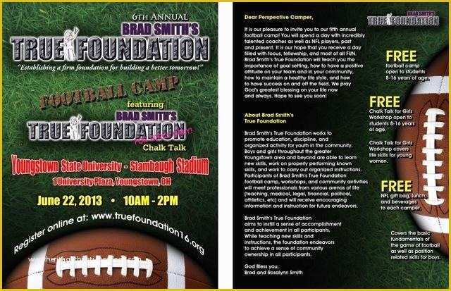 Youth Brochure Template Free Of Football Camp Brochure Template Tadlifecare