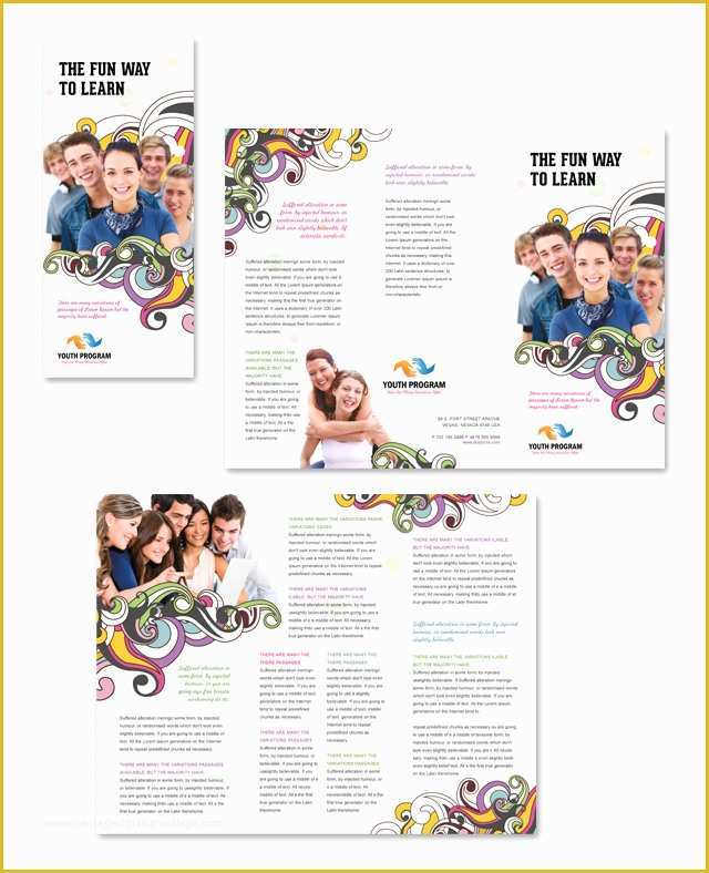 Youth Brochure Template Free Of Youth Education Program Tri Fold Brochure Template