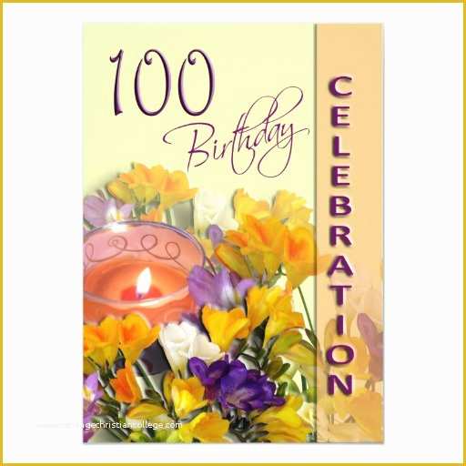 100th Birthday Invitation Templates Free Of 100th Birthday Celebration Party Invitation