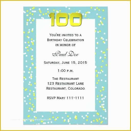 54 100th Birthday Invitation Templates Free