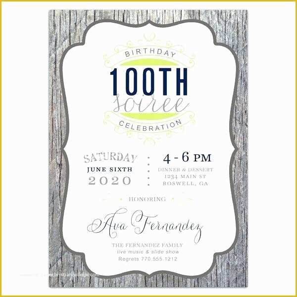 100th Birthday Invitation Templates Free Of 100th Birthday Invitations Cafe322