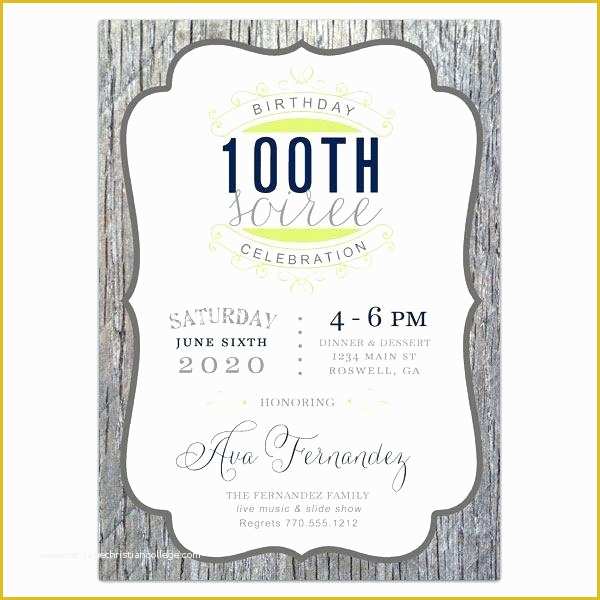 100th Birthday Invitation Templates Free Of 100th Birthday Invitations Cafe322