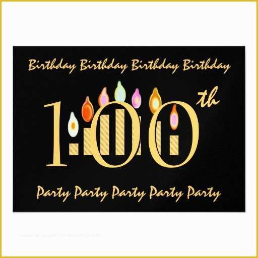 100th Birthday Invitation Templates Free Of 100th Birthday Party Invitation Template