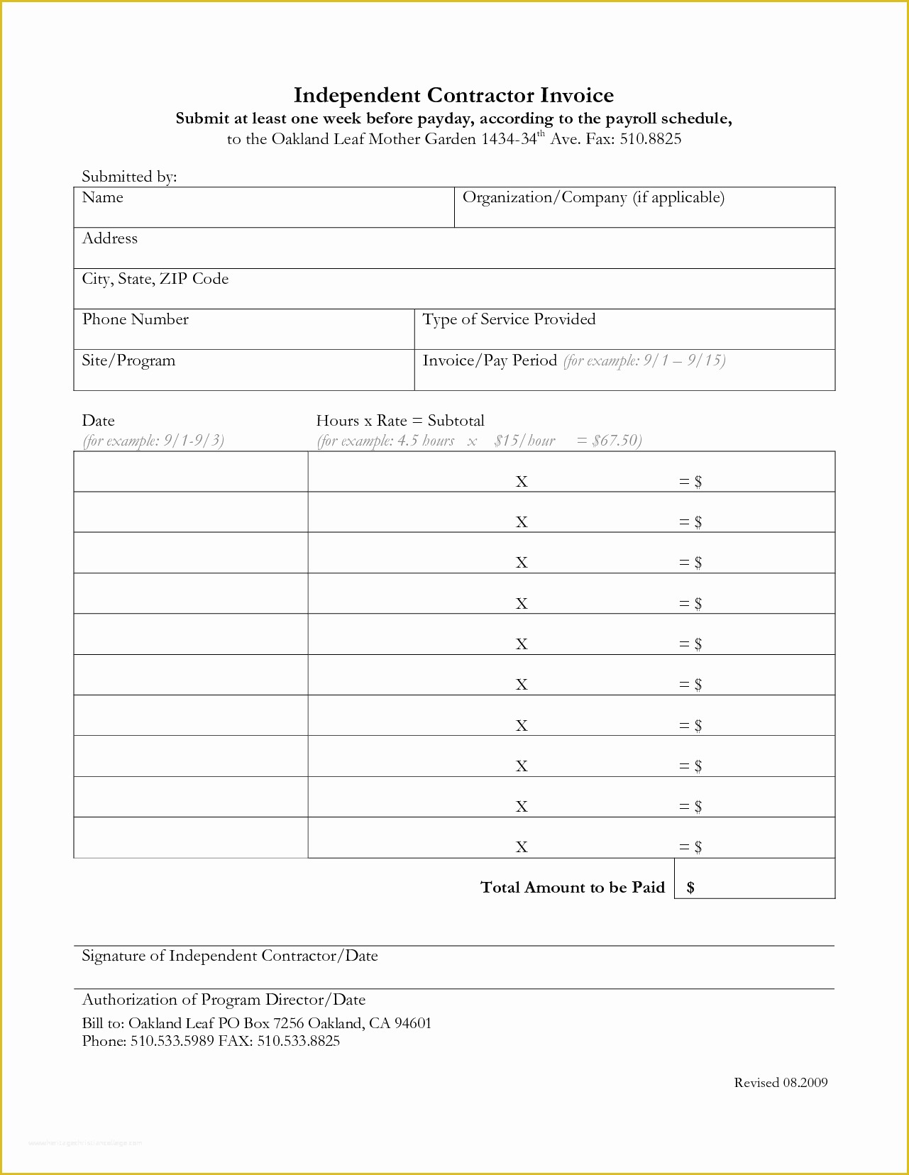 1099 Invoice Template Free Of 10 Independent Contractor Invoice Template