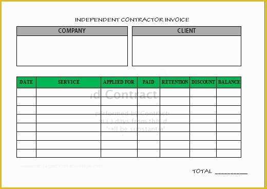 1099 Invoice Template Free Of Independent Contractor Invoice Templates 19 Freelance