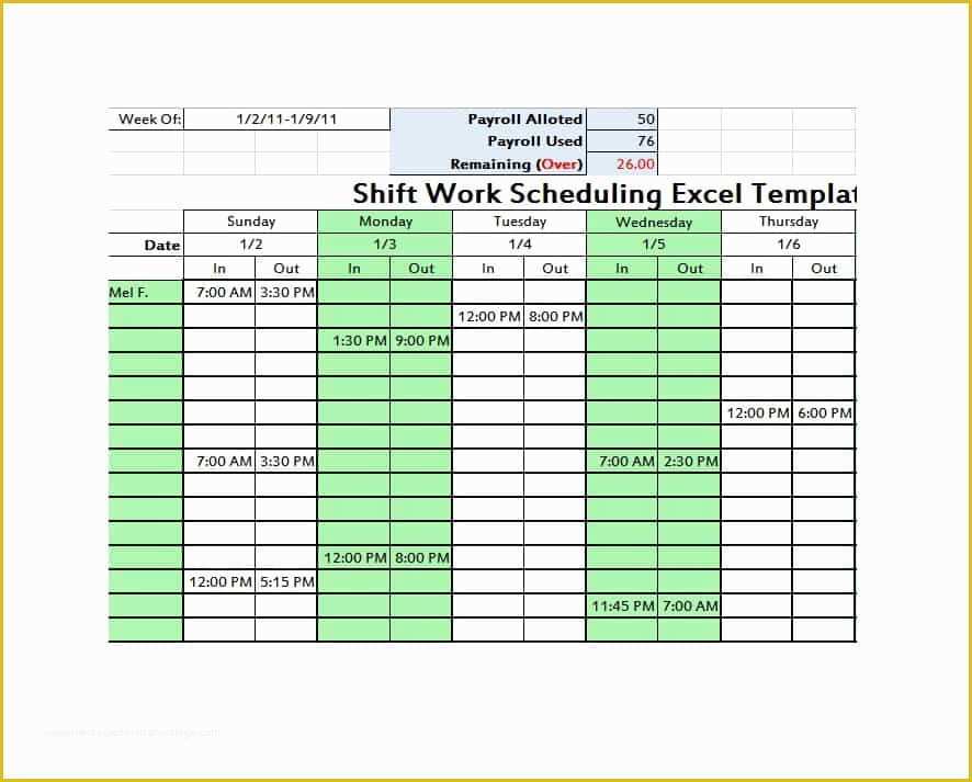 12 Hour Work Schedule Template Free Of Employee Scheduling Example 24 7