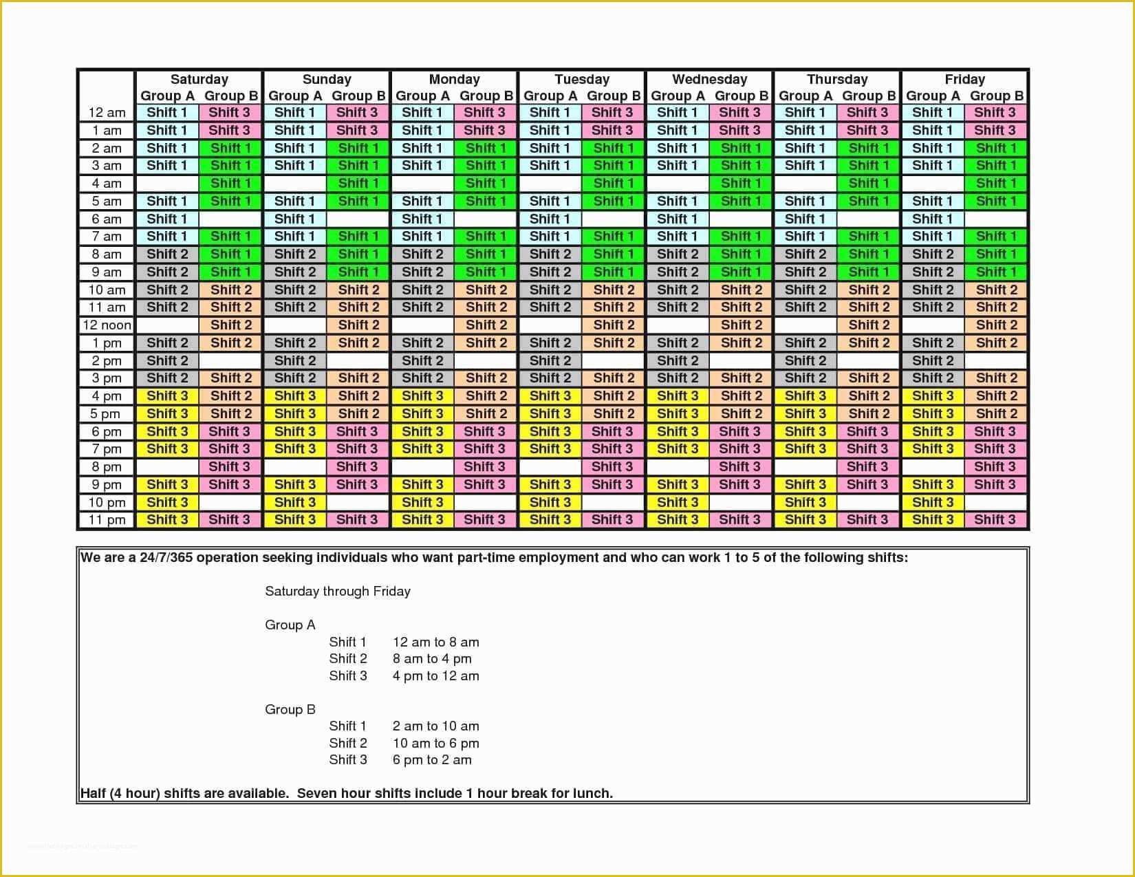 12 Hour Work Schedule Template Free Of Elegant Monthly Employee Shift Schedule Template Excel