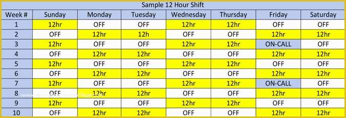 12 Hour Work Schedule Template Free Of Field Shift Schedules Ems