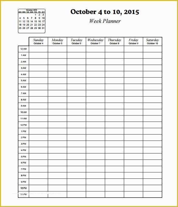 12 Hour Work Schedule Template Free Of Hourly Schedule Template 10 Free Sample Example format