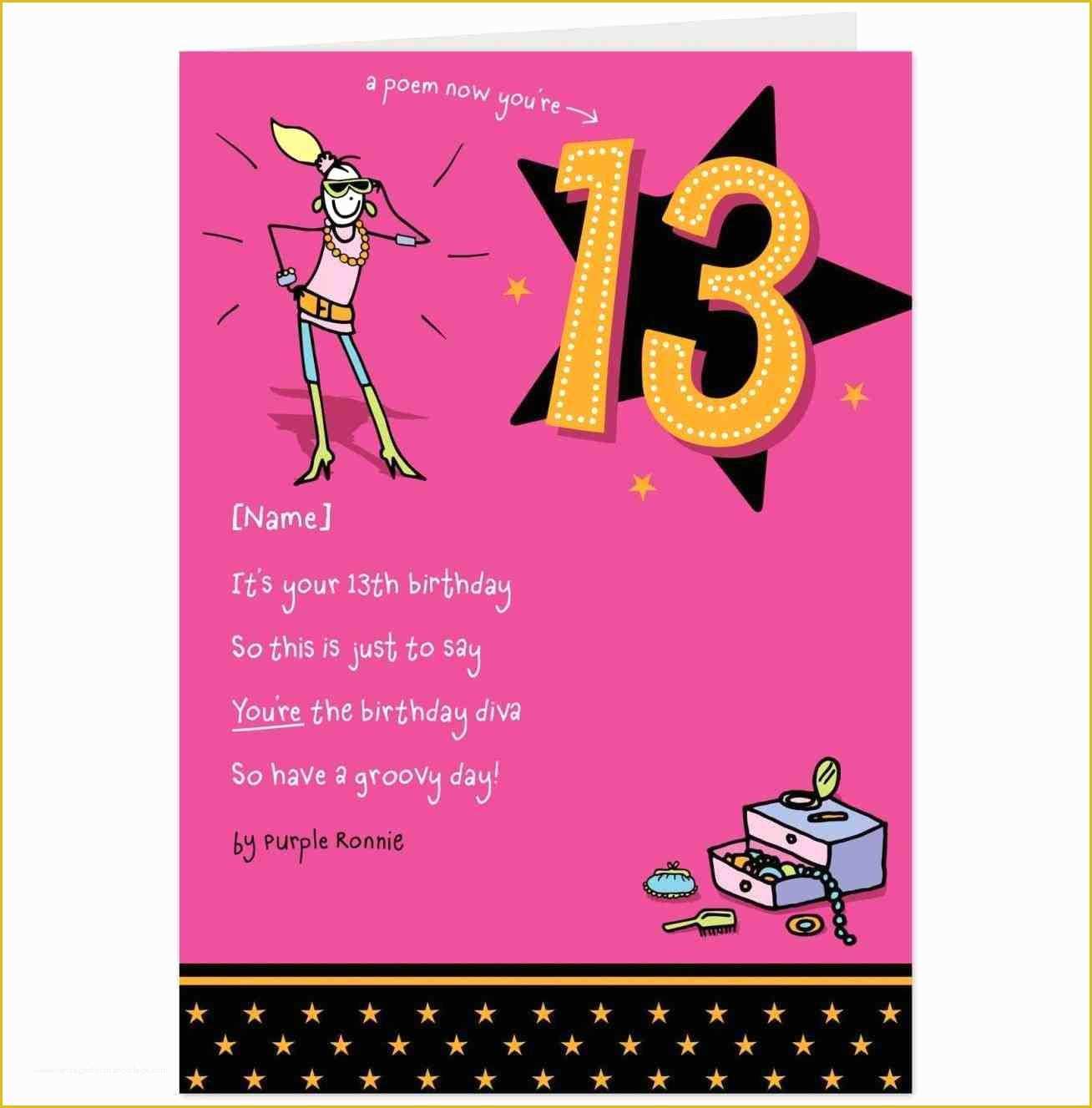 13th Birthday Invitation Templates Free Of 13th Birthday Invitations Free Templates – Happy Holidays