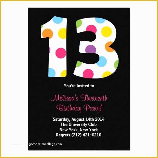 13th Birthday Invitation Templates Free Of 13th Birthday Invites 3 000 13th Birthday Invitation