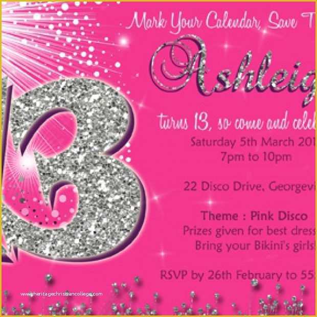 13th Birthday Invitation Templates Free Of 13th Party Invitations Templates