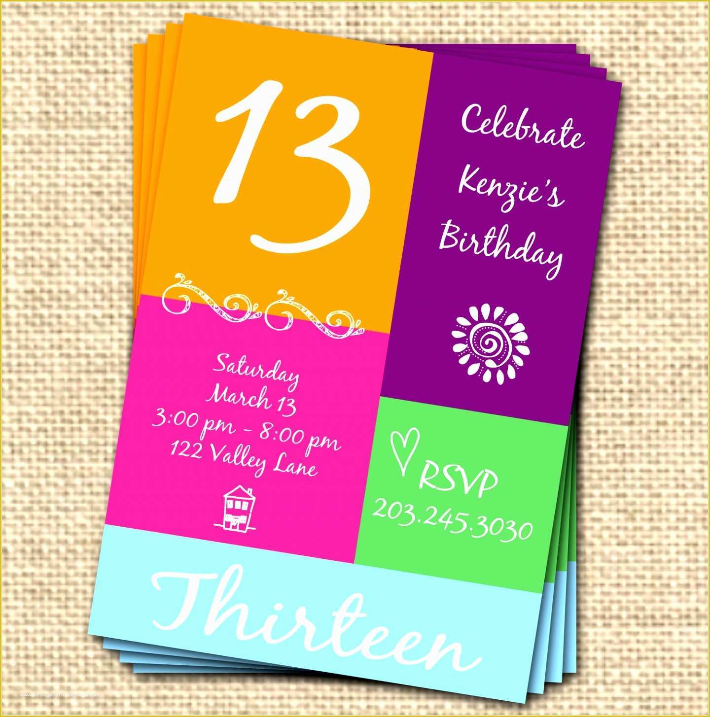 13th Birthday Invitation Templates Free Of 6 13th Birthday Party Invitation Templates Woait