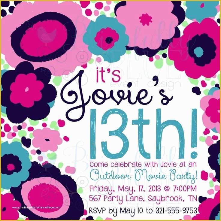 13th Birthday Invitation Templates Free Of Download Free Template 13th Birthday Party Invitation