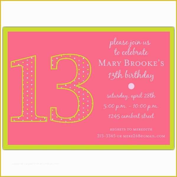 13th Birthday Invitation Templates Free Of Free Printable 13th Birthday Invitation Templates – Best