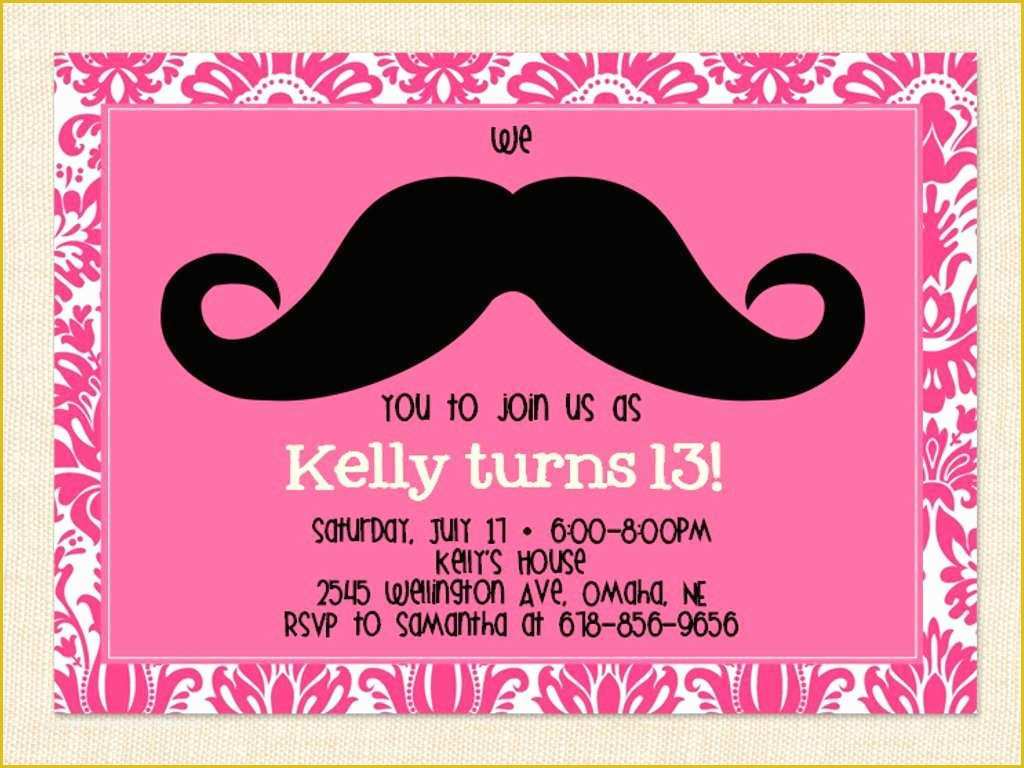 13th Birthday Invitation Templates Free Of Free Printable 13th Birthday Party Invitations for Girls