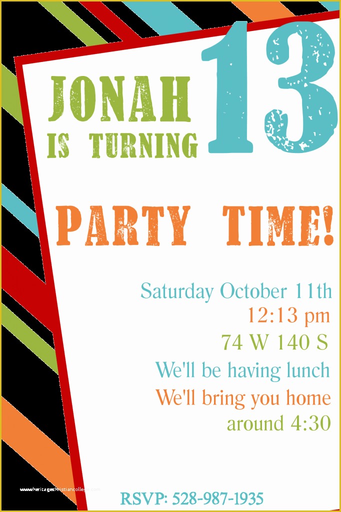 13th Birthday Invitation Templates Free Of Free Printable Birthday Invitation Templates