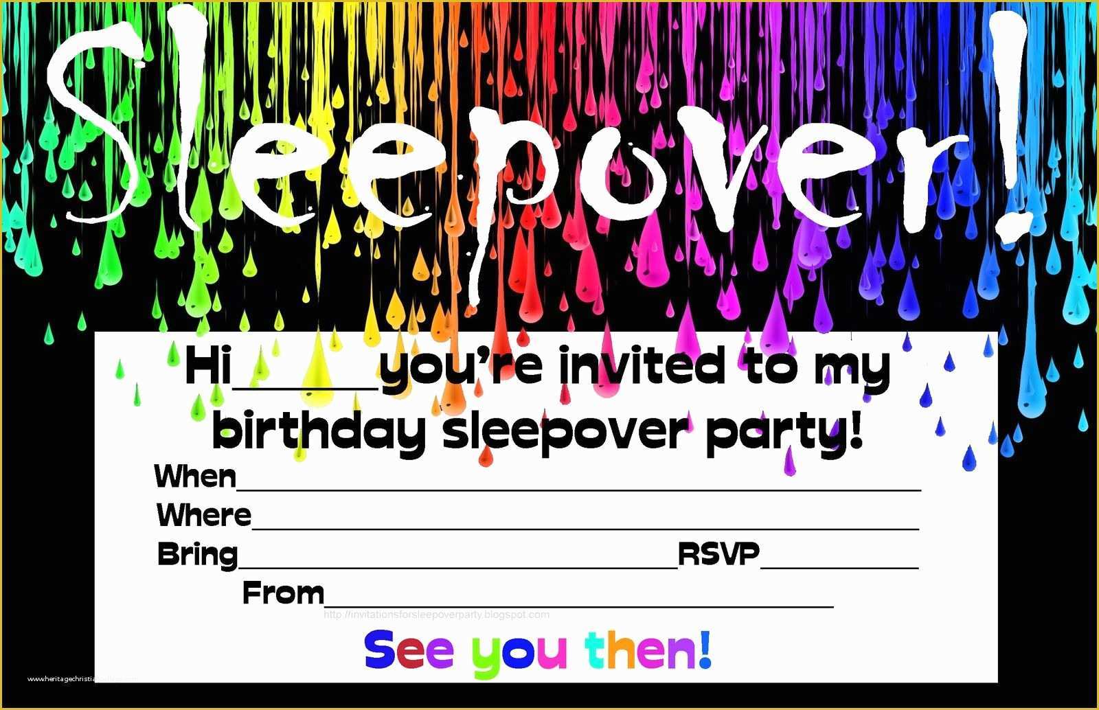 Sleepover Party Invitations Free Printable