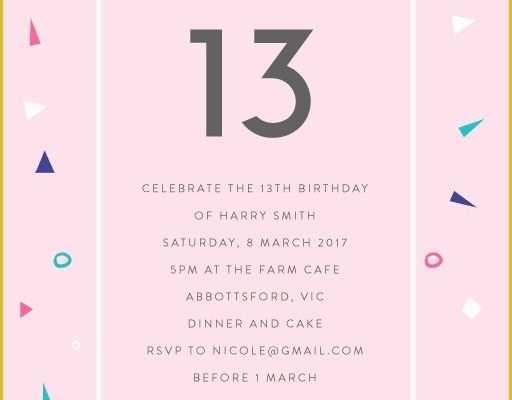 13th Birthday Invitation Templates Free Of Pastelneon Invitations Pink Portrait Mmxmm Th Epic 13th