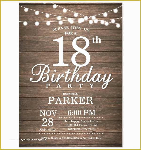 18th Birthday Party Invitation Templates Free Of 14 18th Birthday Invitation Designs & Templates Psd Ai
