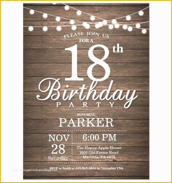 18th Birthday Party Invitation Templates Free Of 14 18th Birthday Invitation Designs &amp; Templates Psd Ai