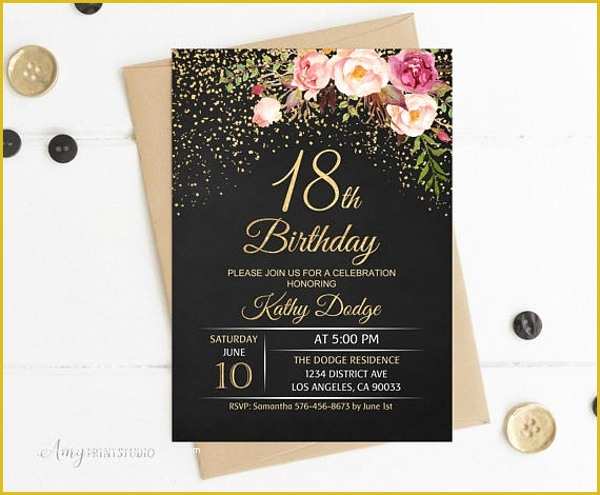 18th Birthday Party Invitation Templates Free Of 14 18th Birthday Invitation Designs & Templates Psd Ai