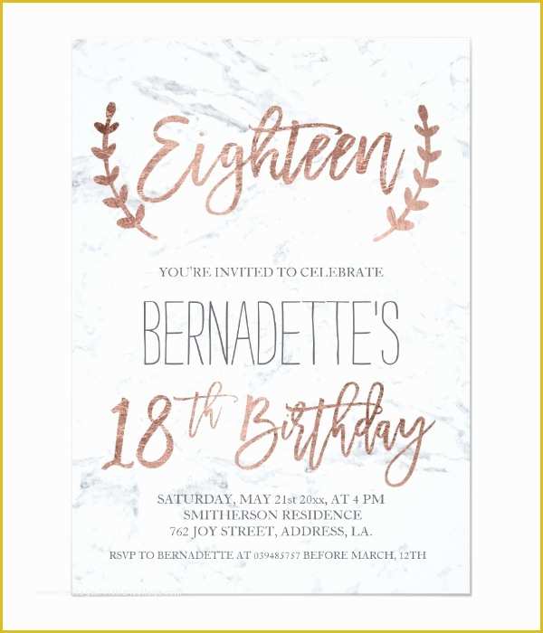 18th Birthday Party Invitation Templates Free Of 14 18th Birthday Invitation Designs &amp; Templates Psd Ai