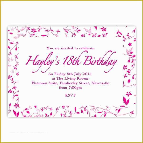 18th Birthday Party Invitation Templates Free Of 18th Birthday Invitation Card Sample – Happy Holidays