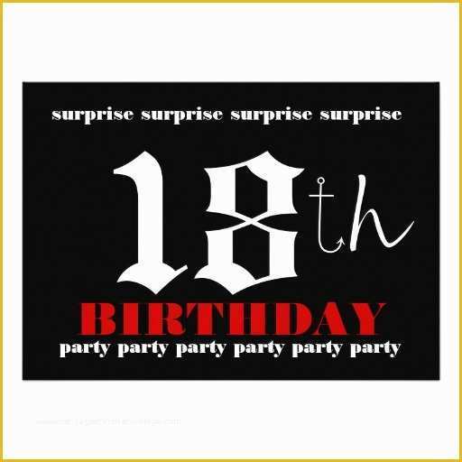 18th Birthday Party Invitation Templates Free Of 18th Surprise Birthday Party Invitation Template 13 Cm X