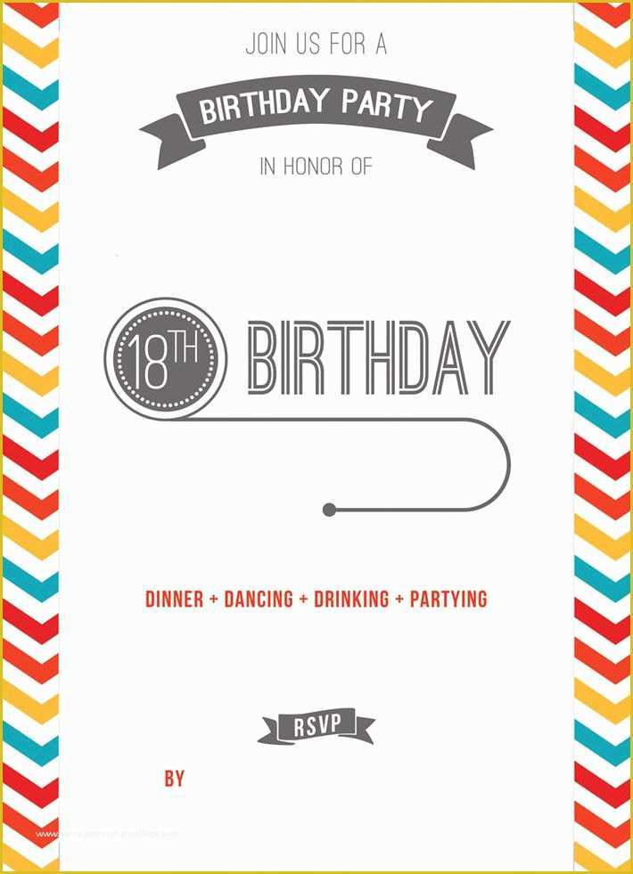 18th Birthday Party Invitation Templates Free Of Free Printable 18th Birthday Invitation Template