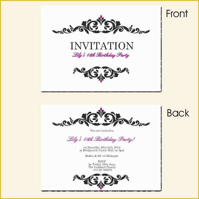 18th Birthday Party Invitation Templates Free Of Free Printable Surprise 18th Birthday Invitations